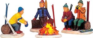 SKIERS' CAMP FIRE, SET OF 4, B/O (4.5V)-en