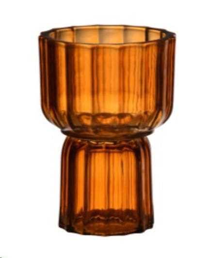 CANDLEHOLDER SINGAPORE AMBER H15,5 D10,5-en