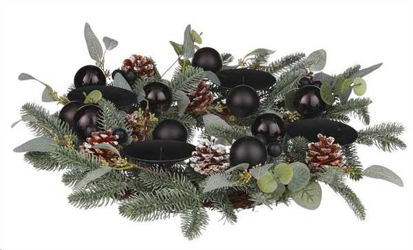 ORLANDO WREATH ADVENT BLACK - H12XD50CM-en