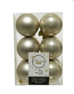 BOX  12 BAUBLES SHATTERPROOF DIA6CM PEARL-en