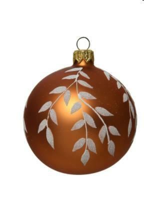 BAUBLE GLASS MATT WHITE BRANCHESAMBERDIA8.00CM-en