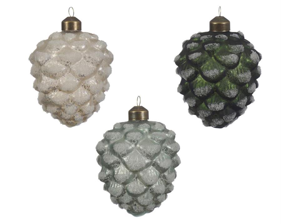 PINECONE GLASS BEADS D7-H10CM ASS-en