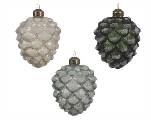 PINECONE GLASS BEADS D7-H10CM ASS-en