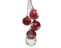 CONFEZIONE 5 PALLINE DI NATALE VETRO DIA6CM BERRY/RED