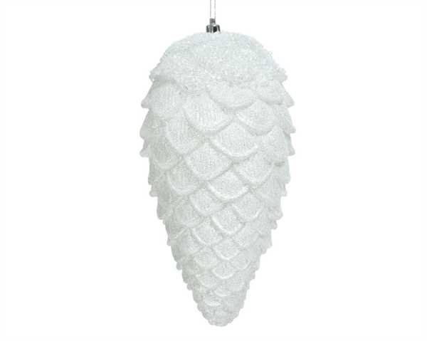 PINECONE SHATTERPROOF GLITTER D12-H26.50CM CLEAR-en