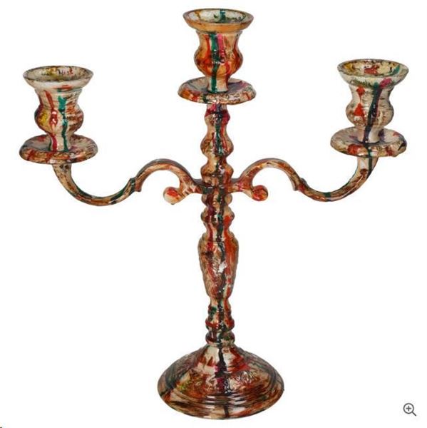 CANDLE STICK ALUMINIUM MULTI 33.5X12X35CM-en