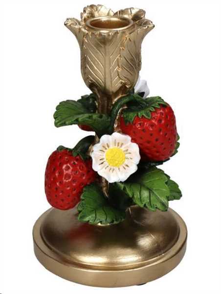 CANDLE STICK STRAWBERRY POLYRESIN RED 9.8X9.8X15.8CM-en