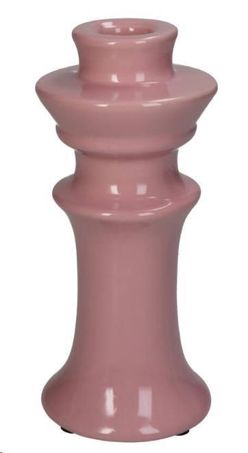 CANDLE STICK FINE EARTHENWARE PINK 8X8X18CM-en