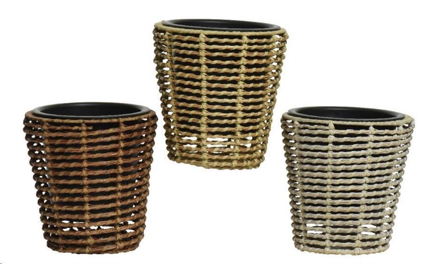 PLANTER POLYRATTAN DIA24.00-H24.00CM ASSORTED-en