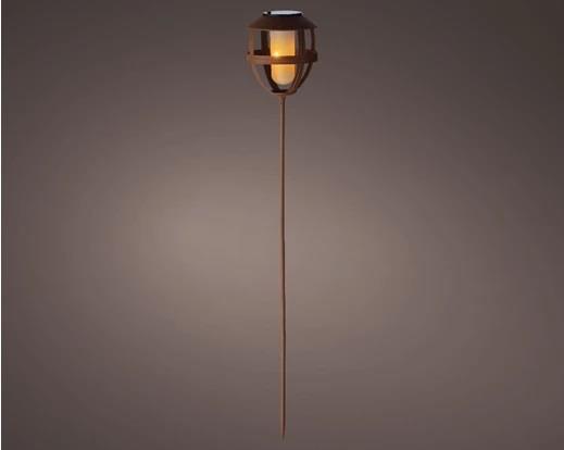 SOLAR TORCH DIA13.00-H80.00CM-1L RUSTIC BROWN-en