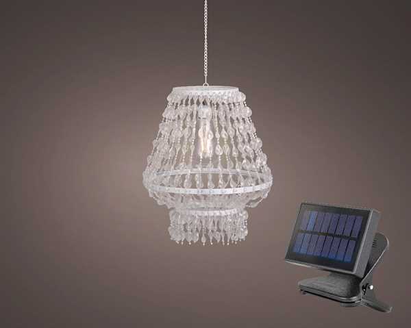 SOLAR CHANDELIER DIA27.00-H34.00CM-1L TRANSPARENT/WHITE-en