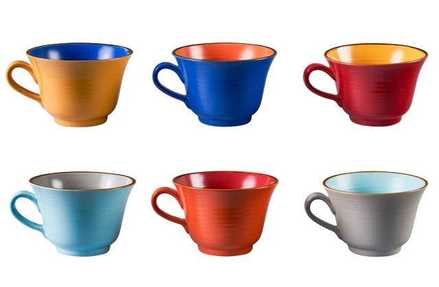 MEDITERRANEO-TAZZA COLAZIONE COLORI ASS. D.13 H.10 CM-en