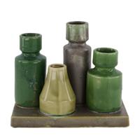 VASE CERAMIC 19.3X9.5X15.7CM GREEN MIX-en