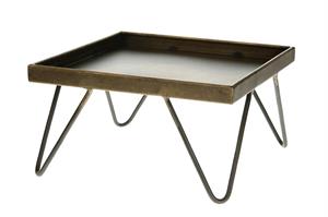 TRAY ON FEET METAL 26X26X14CM GREY-en