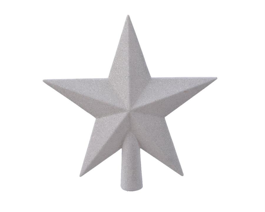 PUNTALE STELLA PLASTICA ALBERO NATALE CM.4,20X19X19H BIANCO