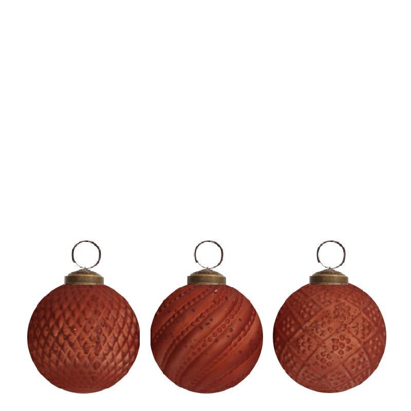 BAUBLE GLASS Ø10CM A/3 COPPER-en