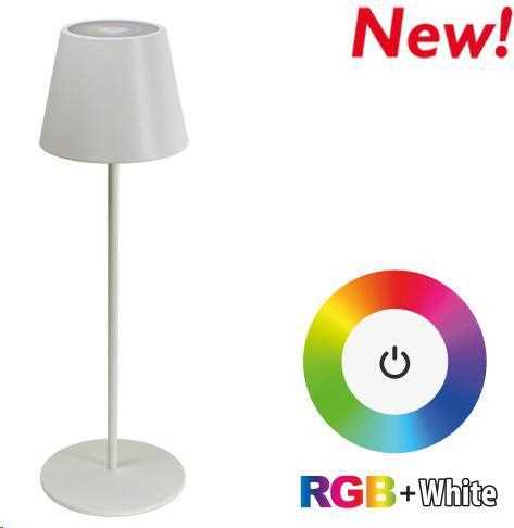 LAMP LED DA TAVOLO AURORA RICARICABILE IP54 3000k+RGB BIANCO