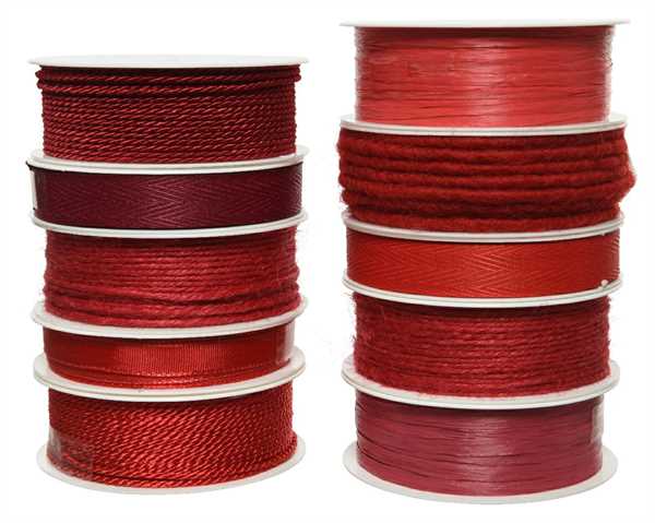 RIBBON POLYESTER L400.00-W0.50-H0.30CM RED/COLOUR(S)