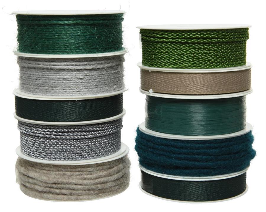 RIBBON POLYESTER L400.00-W0.50-H0.30CM GREEN/COLOUR(S)