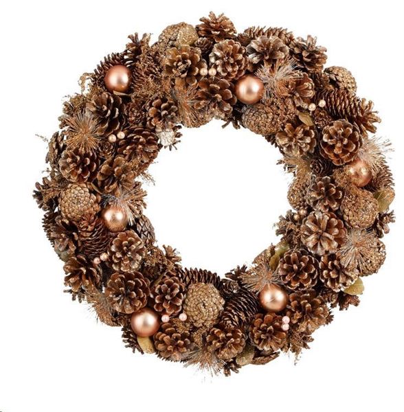 WREATH GOLD - H10XD50CM