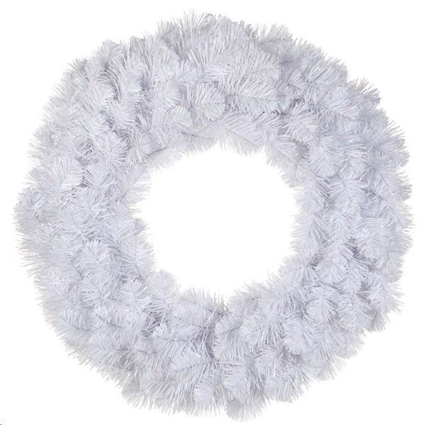 ICELANDIC WREATH WHITE IRIDESCENT TIPS 320 - D90CM