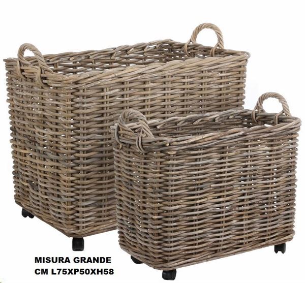 MARCIA BASKET RECTANGLE GREY - L75XW50XH58C