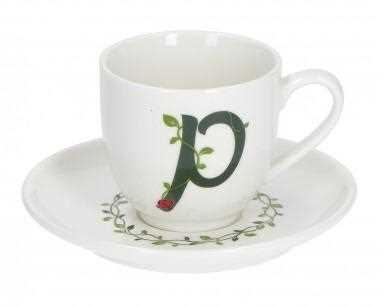 TAZZA CAFFE' CON PIATTINO LETT.'P' SOLOTUA 90CC GIFT BOX