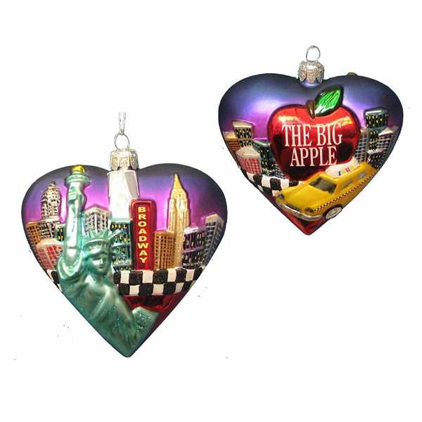 PENDENTE CUORE IN VETRO NEW YORK