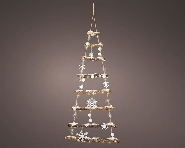 ALBERO IN LEGNO 90LED A BATTERIA L.CALDA 45XH100 CM