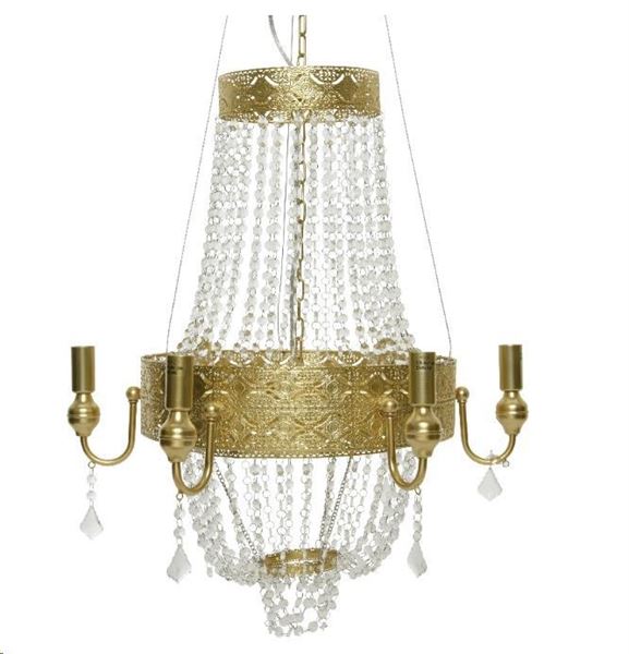 LAMPADARIO DA INTERNO 6LAMP. Ø60-H69CM TRASPARENTE/ORO