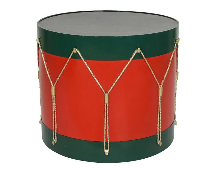 POLY FIBRE DRUM 70X70X57CM GREEN/RED