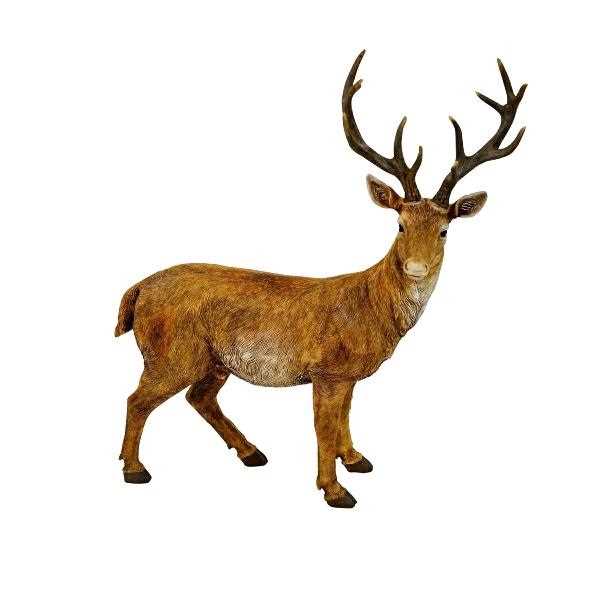 DEER, BROWN, POLYRESIN, 50X19.5X54 CM