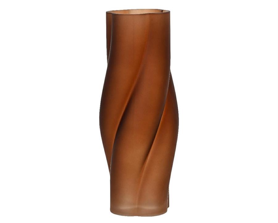 VASO VORTICE IN VETRO MARRONE OPACO Ø.CM.11,5X30H.