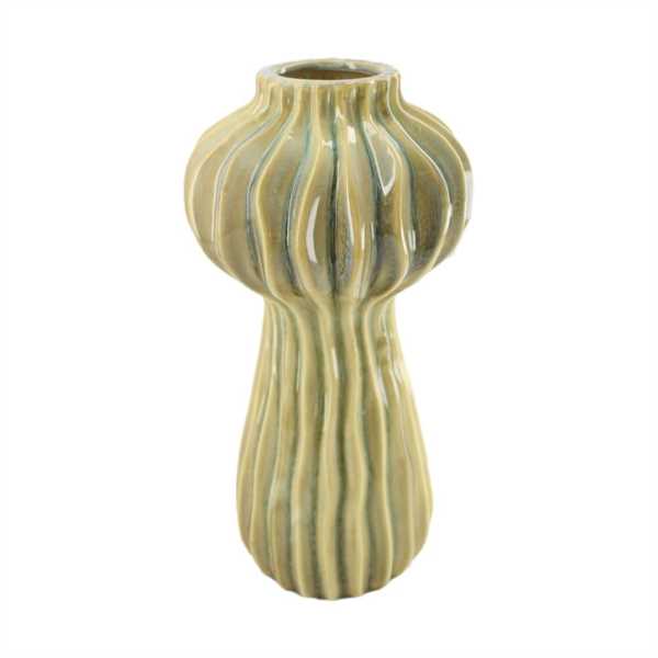 VASO CERAMICA CM.14X14X28 VERDE CHIARO