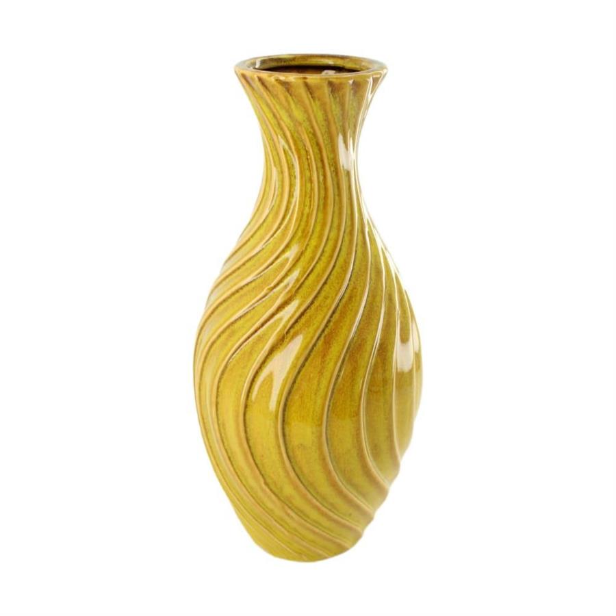 VASO IN CERAMICA CM.15,5X15,5X33 GIALLO