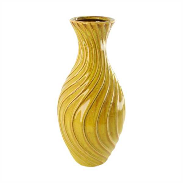 VASO IN CERAMICA CM.15,5X15,5X33 GIALLO