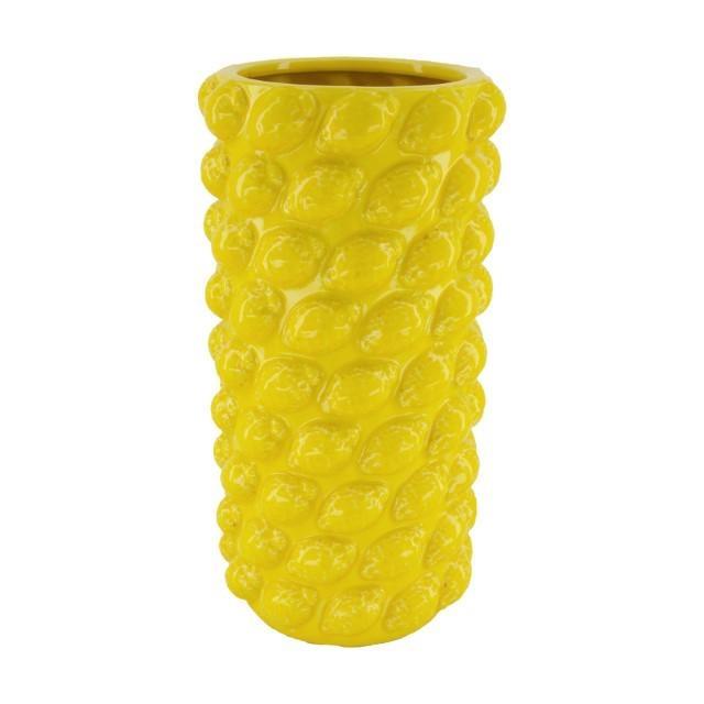 VASO CERAMICA LIMONI  CM.18X18X36 GIALLO