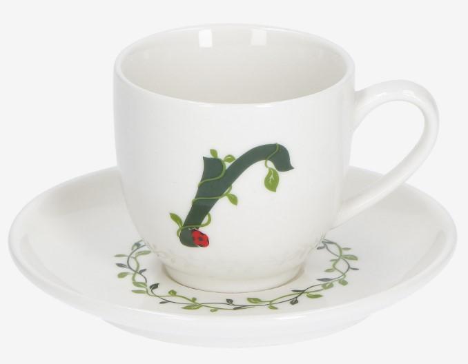 TAZZA CAFFE' CON PIATTINO LETT.'R' SOLOTUA 90CC GIFT BOX