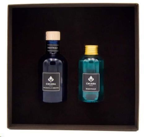 COFANETTO BOTTIGLIA 100ML BLU CON RICAR. MAESTRALE