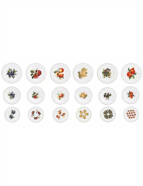 TAVOLA 18 PZ LE PRIMIZIE FRESH FRUITS NEW BONE CHINA