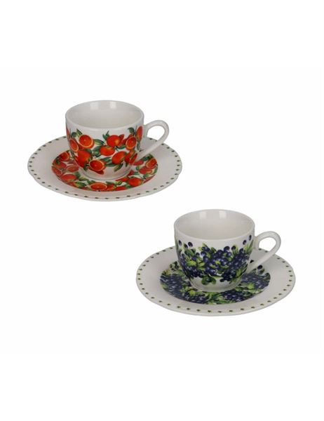 TAZZINA CAFFE LE PRIMIZIE FRESH FRUITS SET 2 PZ PORCELLANA