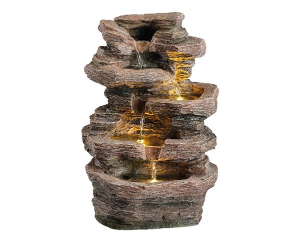 FONTANA ROCCIA CASCATA RESINA OUTDOOR CM.21X27X39H.