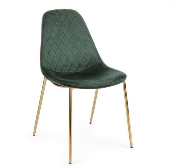 SEDIA TERRY VELLUTO VERDE SCURO CM48X55X85H