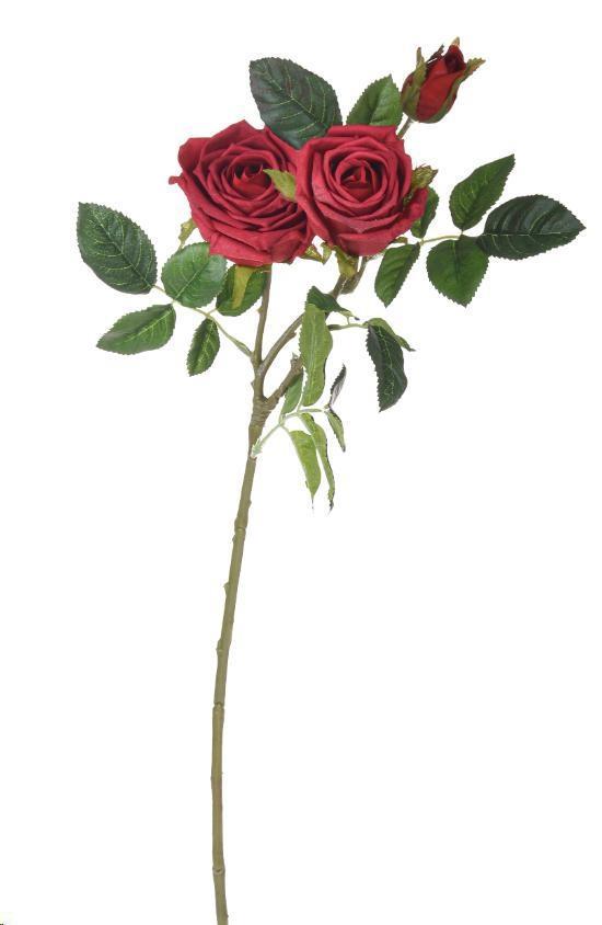 ROSA REAL TOUCH X 3 80 CM. ROSSO