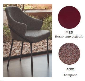 POLTRONCINA LOOP CM.58X58X84H BASE ROSSO-SED.CACHE.LAMPONE