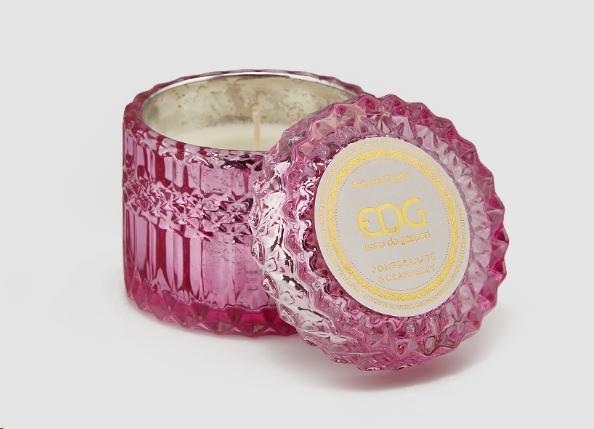 CANDELA CRYSTAL CON VASO H8,5D9(160GR) DK.PINK