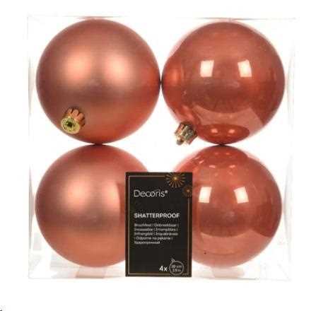 CONFEZIONE 4 PALLINE NATALE PLASTICA DIA10CM SPICED PUMPKIN