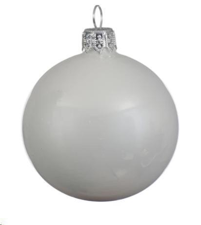 PALLINA NATALE VETRO DIA15CM WINTER WHITE SMALTATA