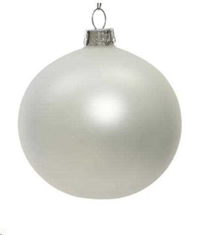 PALLINA NATALE VETRO DIA15CM WINTER WHITE OPACA