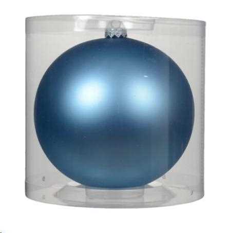 PALLINA NATALE VETRO DIA15CM BLUE ICE OPACA